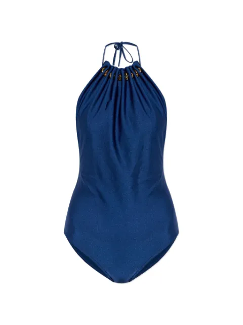 ZIMMERMANN Aster embellished halterneck swimsuit