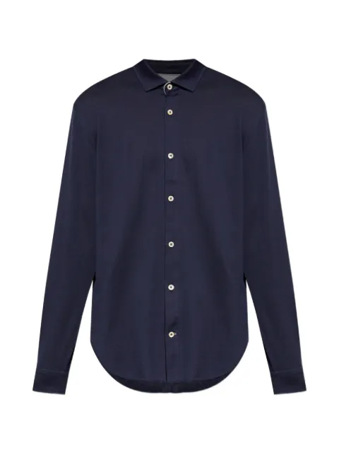 Eleventy pique-knit long-sleeve shirt