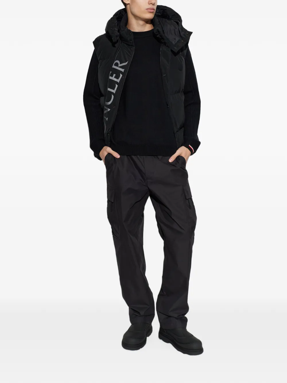 Moncler Ribgebreide trui Zwart