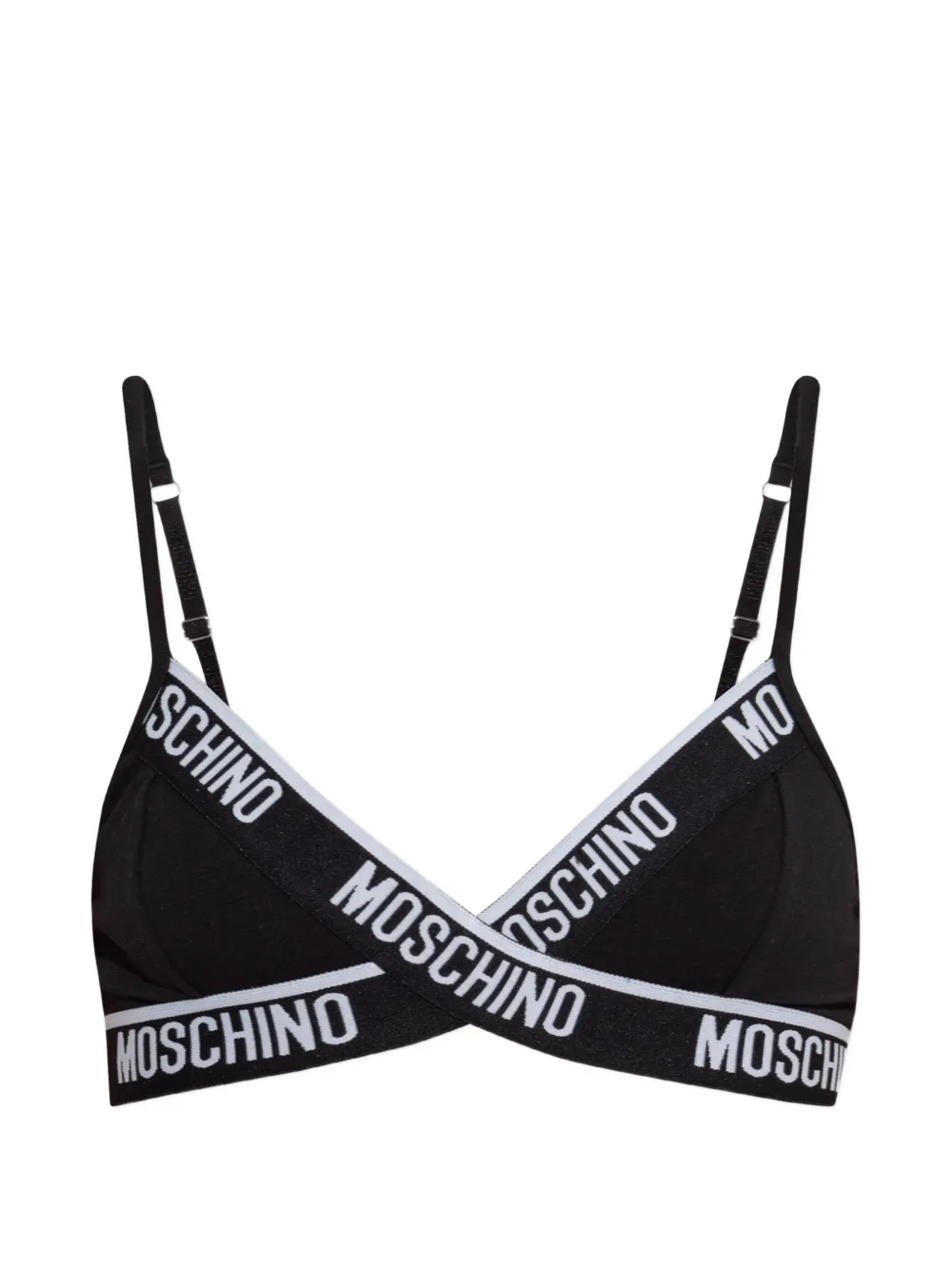 Moschino Reggiseno con logo - Nero