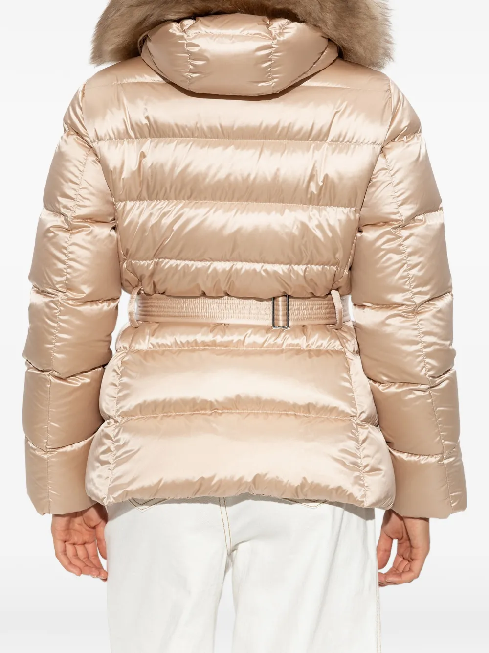 Moncler Cupidones donsjack met ceintuur Beige
