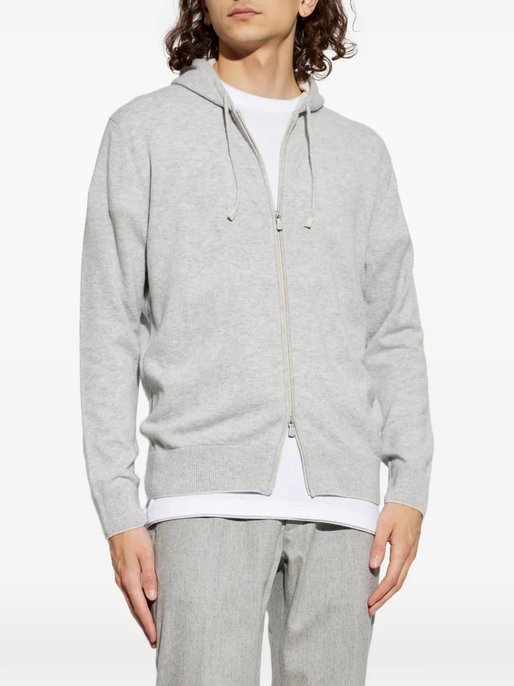 Eleventy Hoodie met rits Grijs