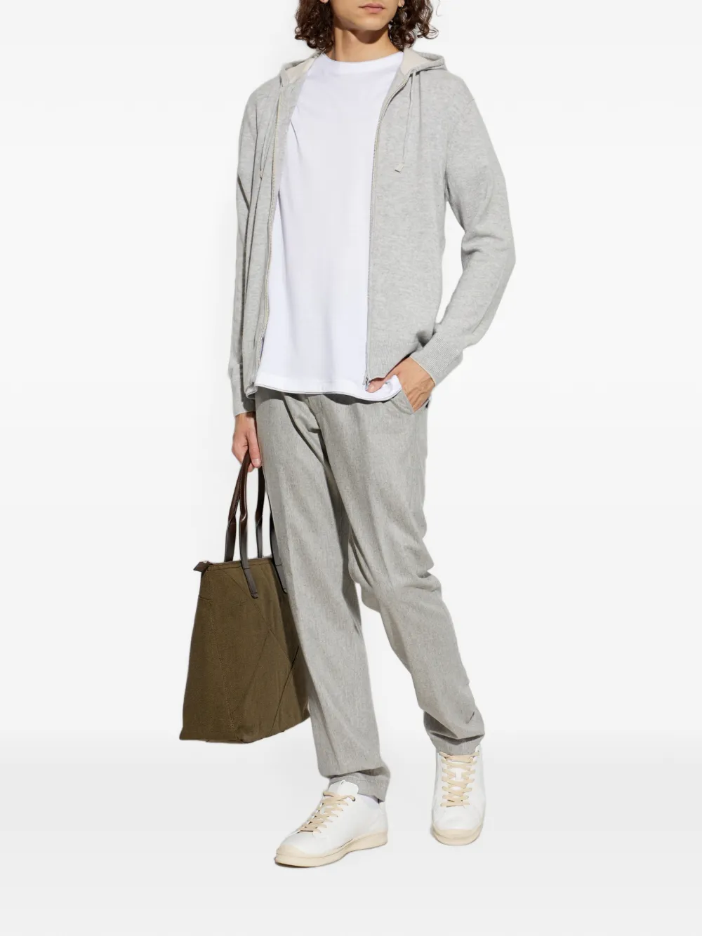 Eleventy Hoodie met rits Grijs