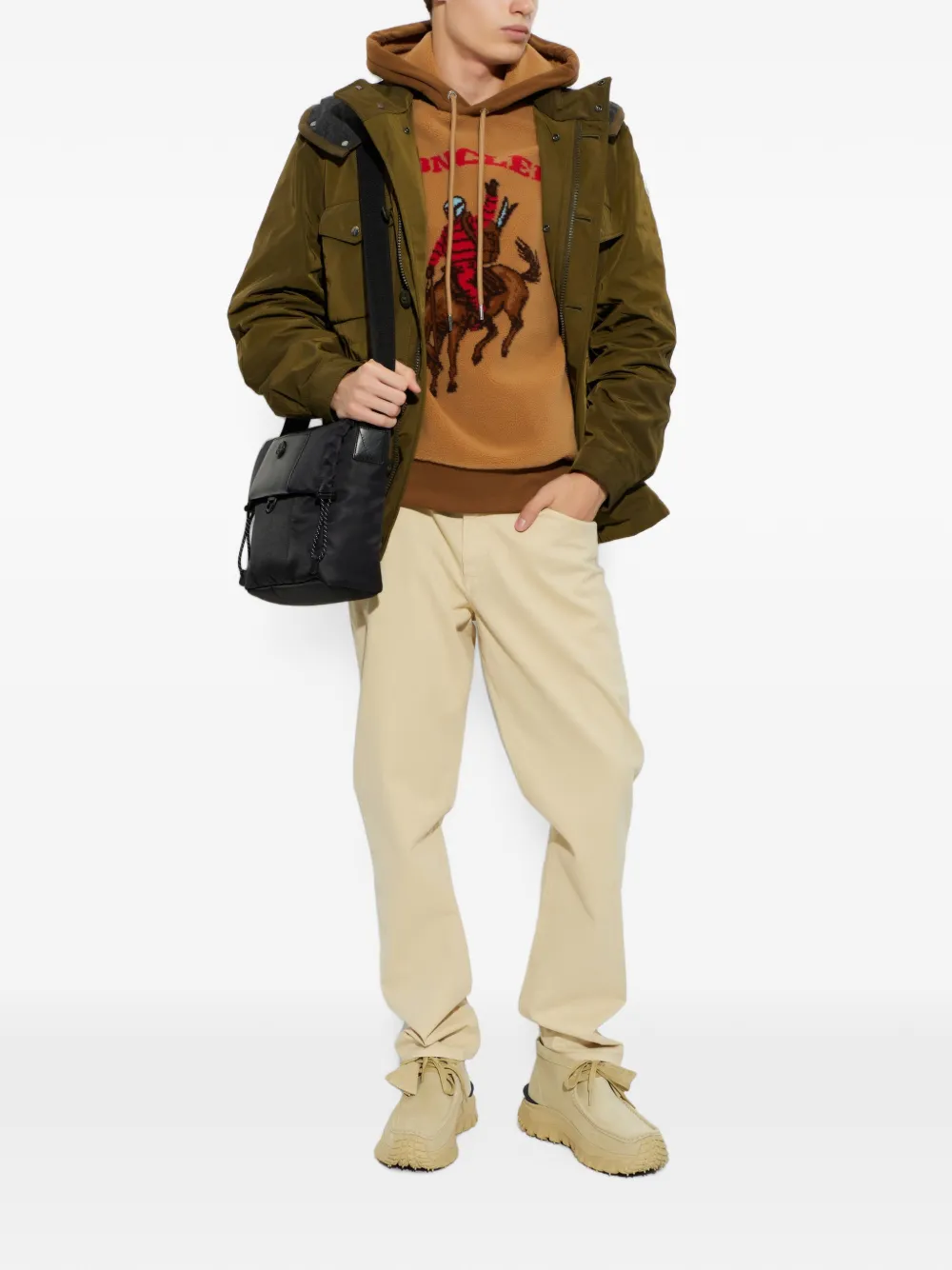 Moncler Yricas donsjack met capuchon Groen
