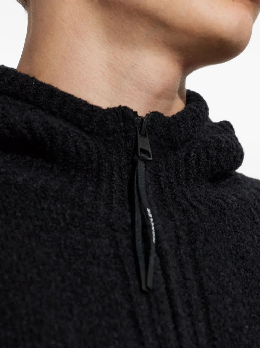 Moncler hooded zip-up cardigan Zwart