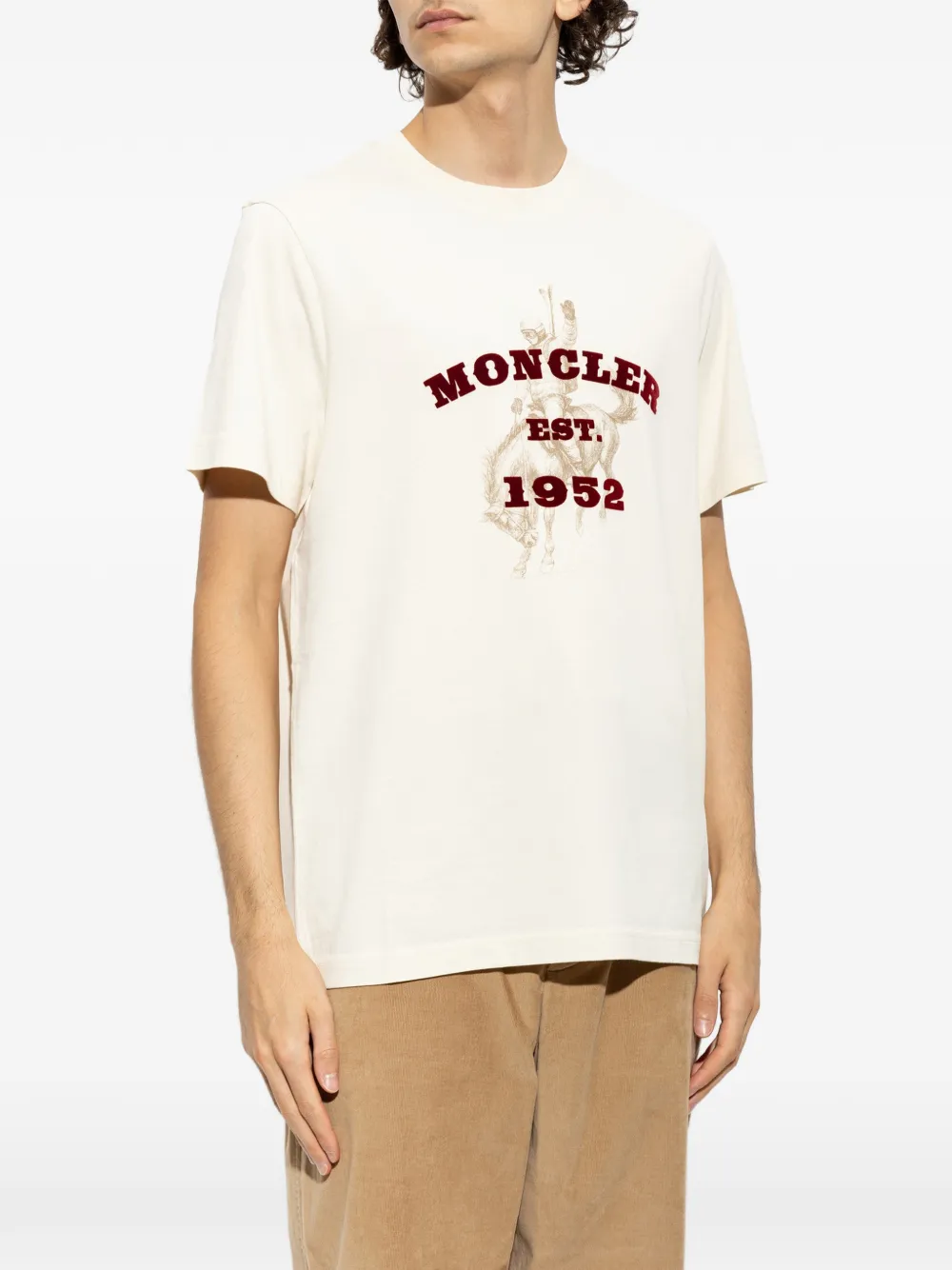 Moncler logo-print cotton T-shirt Beige