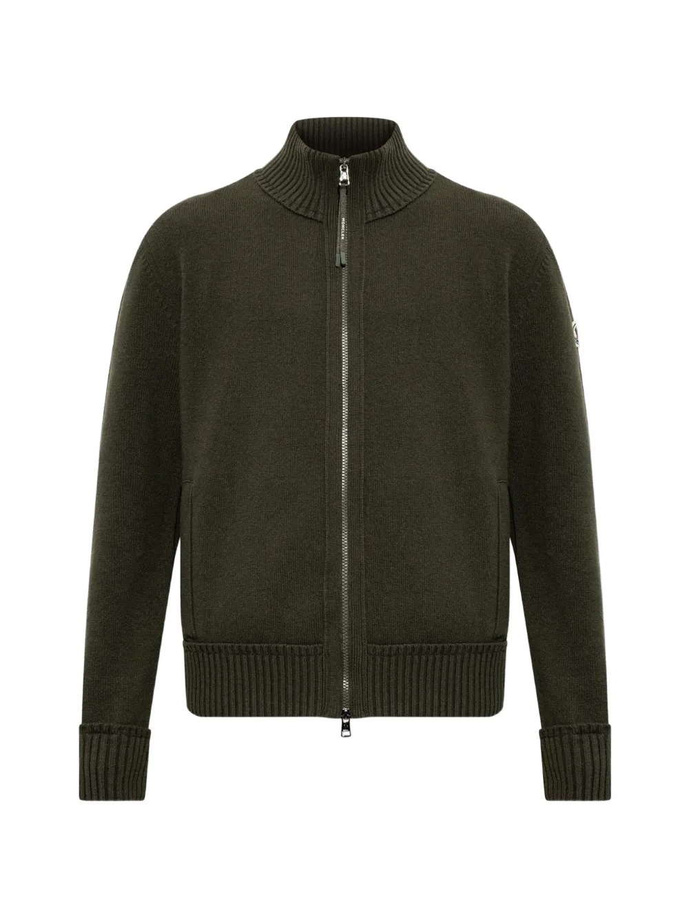 Moncler logo-patch zip-up cardigan