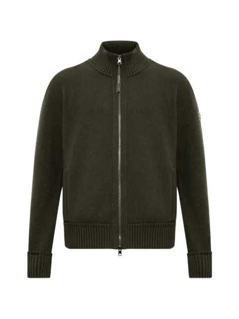 Moncler logo-patch zip-up cardigan