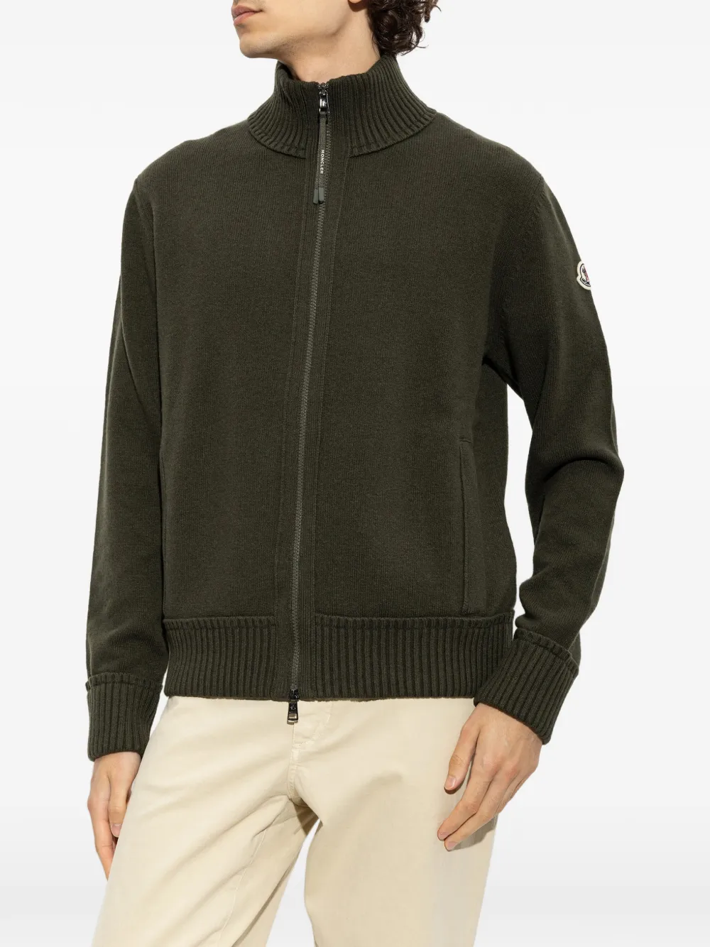 Moncler Vest met logopatch en rits Groen