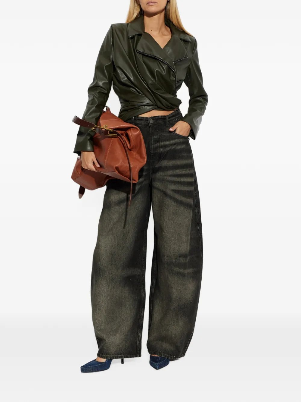 Diesel 1987 D-Khelz ruimvallende high-waist jeans Zwart