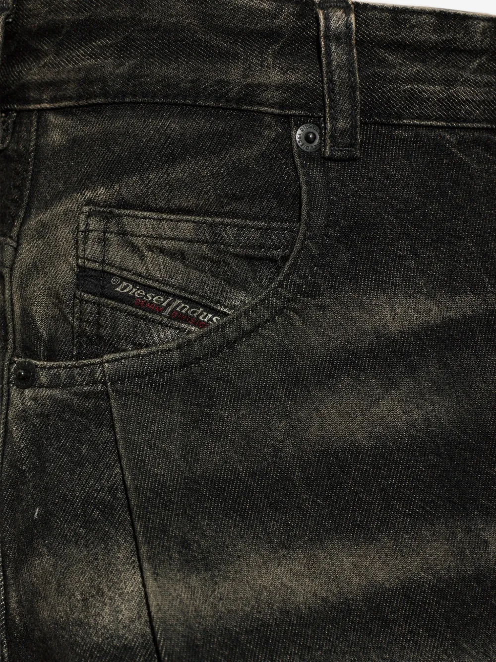 Diesel 1987 D-Khelz ruimvallende high-waist jeans Zwart