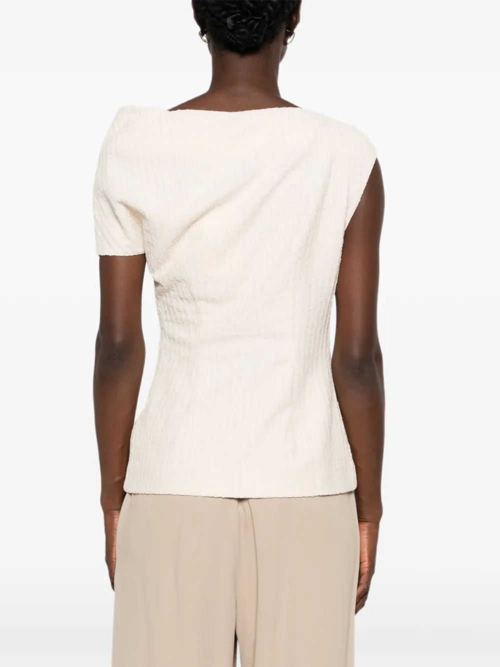 TOTEME asymmetric textured top Beige