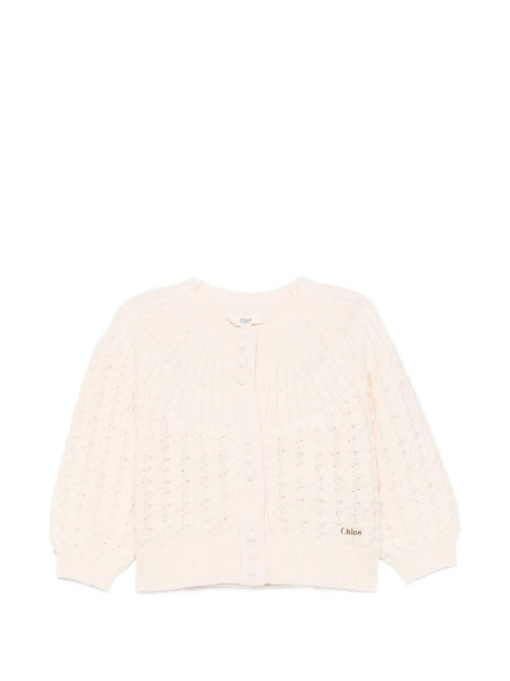 Chloé Kids cable-knit cardigan - Toni neutri