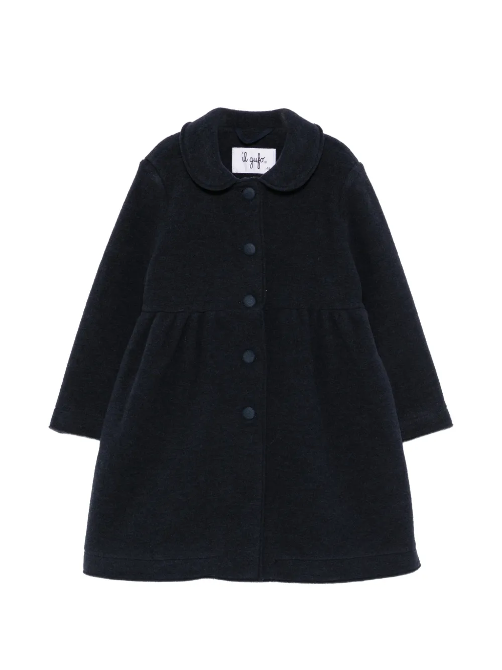Il Gufo Peter-Pan collar gathered-waist coat - Blu