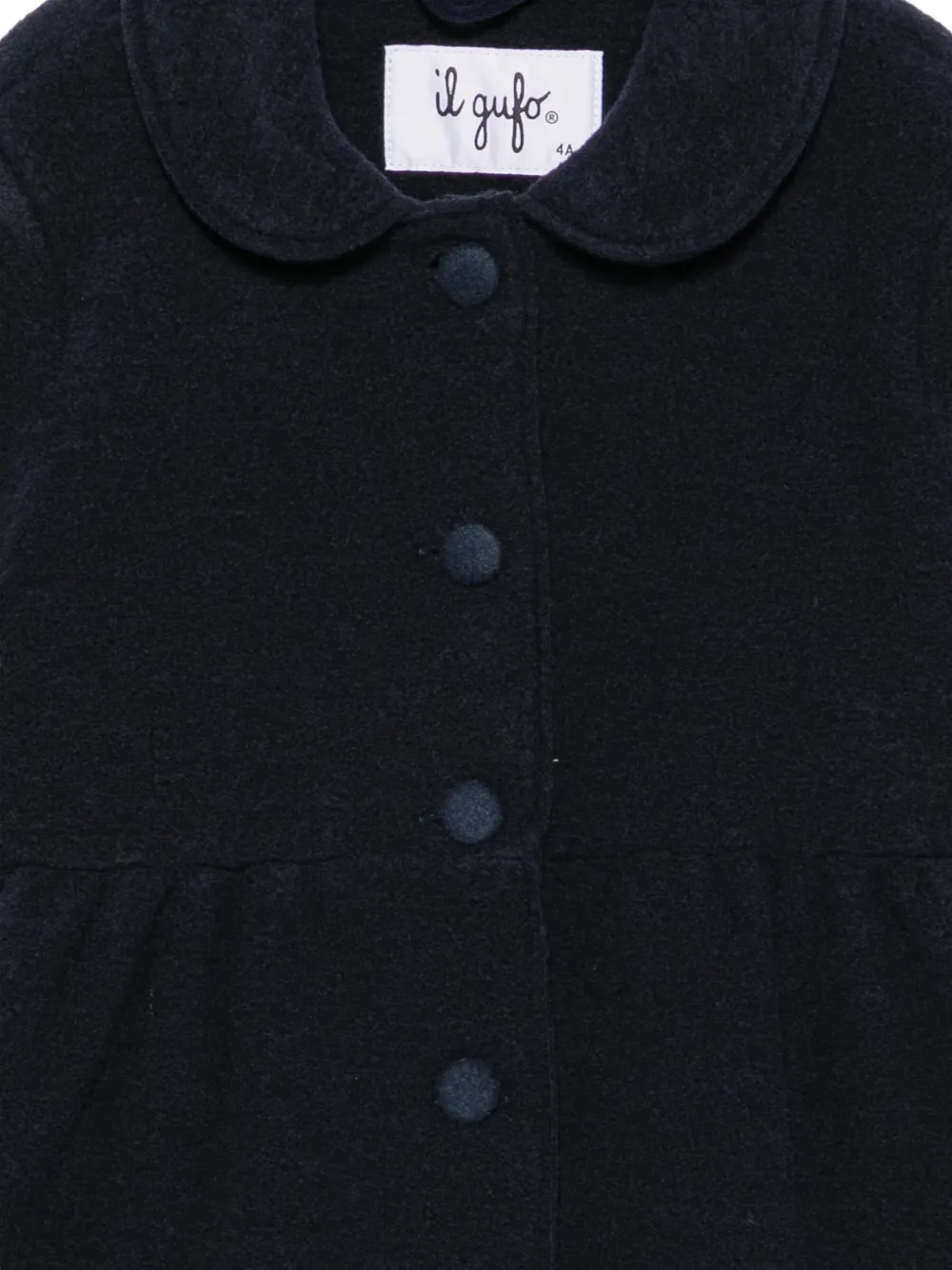Il Gufo Jas met gesmockte taille en Peter Pan-kraag Blauw