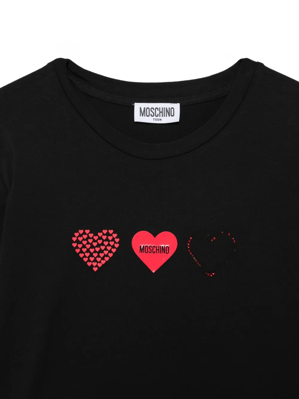 Moschino Kids T-shirt met hartprint Zwart