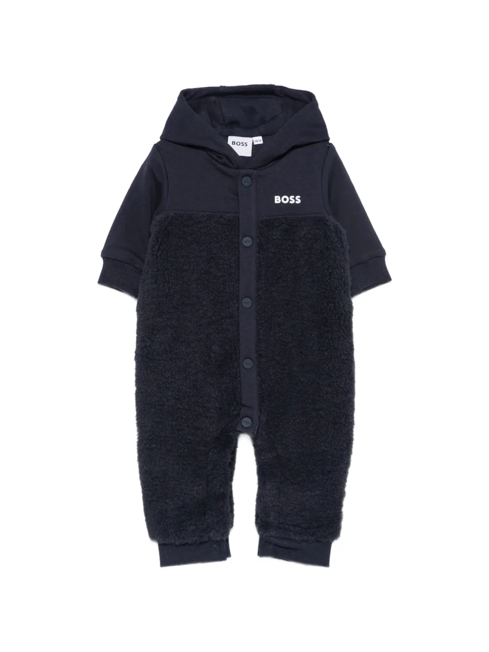 BOSS Kidswear logo-print hooded jumpsuit - Blu