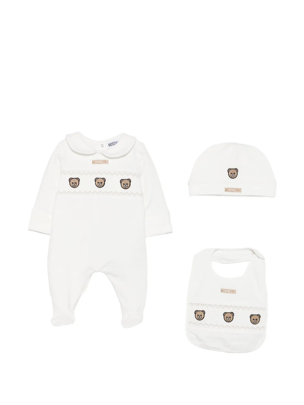 Moschino Kids Strampler-Set mit Teddy-Motiv - Weiß