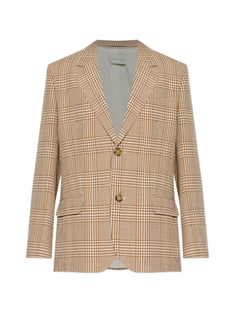 AMI Paris checked single-breasted wool blazer