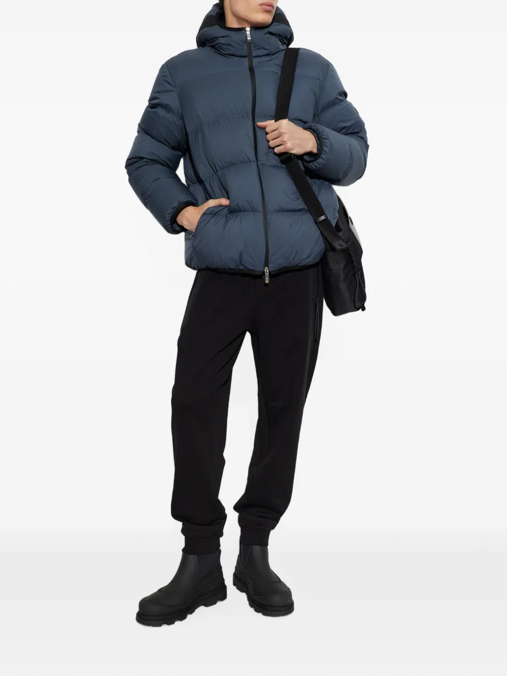 Moncler Poitevin quilted hooded jacket Grijs