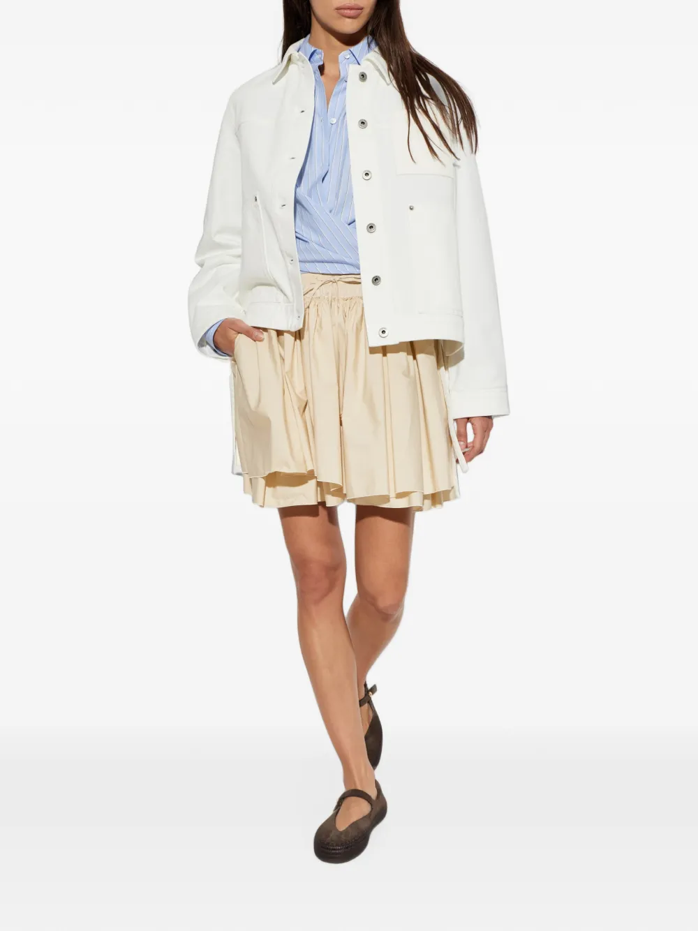 LOEWE Denim jack met zijsplit Wit