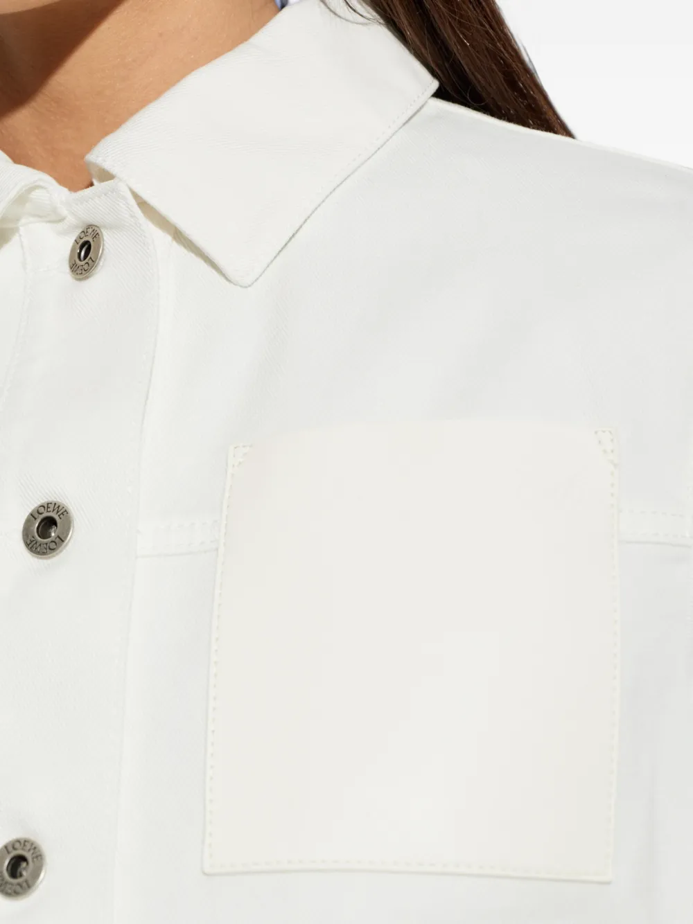 LOEWE Denim jack met zijsplit Wit
