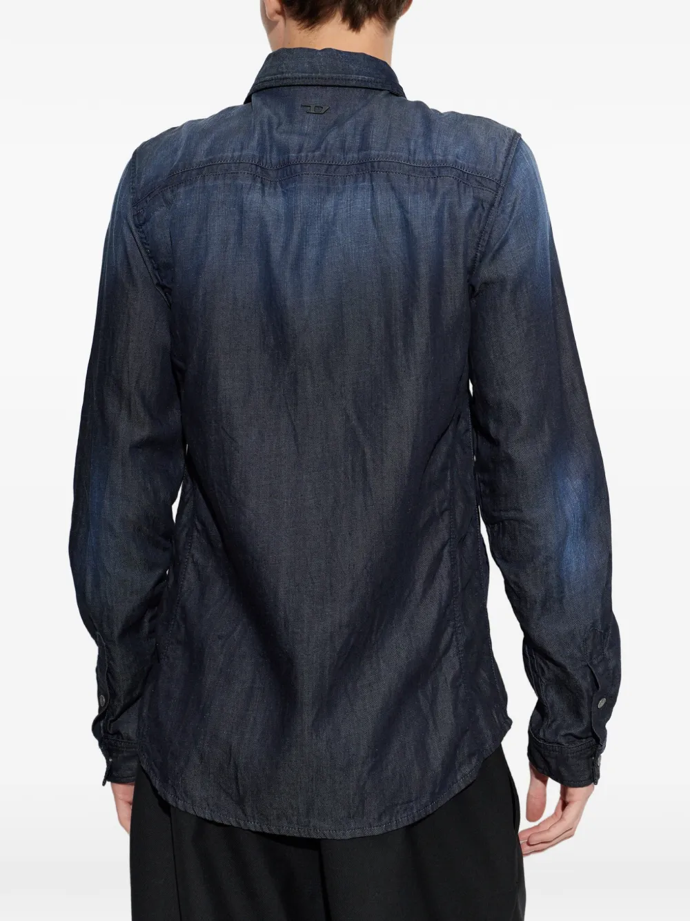 Diesel Denim overhemd met gekreukt effect Blauw