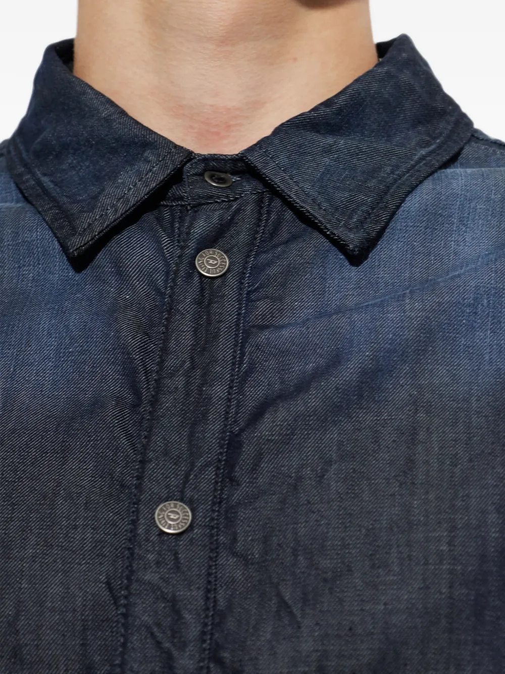Diesel Denim overhemd met gekreukt effect Blauw
