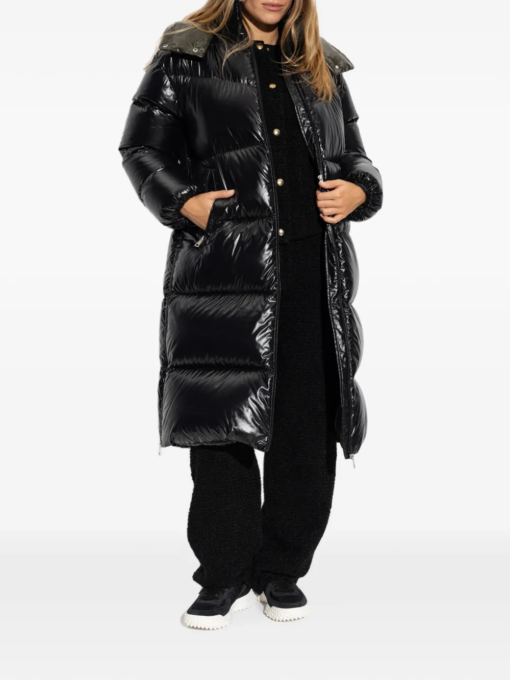 Moncler Harfang donsjas met capuchon Zwart