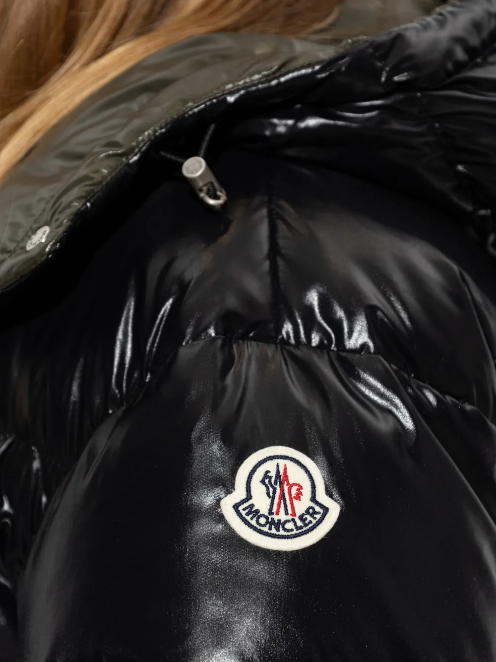 Moncler Harfang donsjas met capuchon Zwart