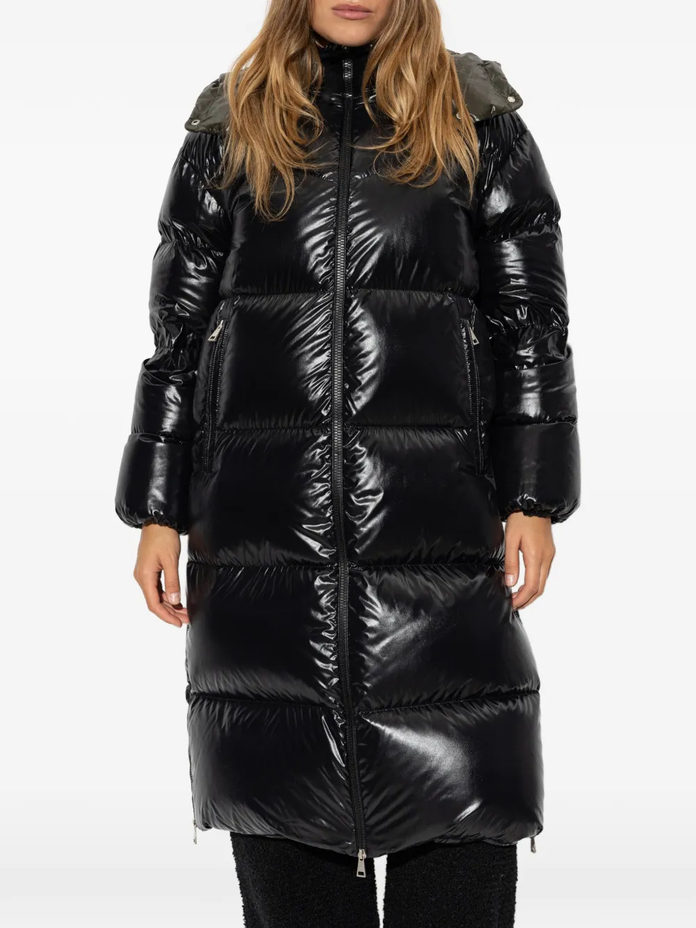 Moncler Harfang donsjas met capuchon Zwart