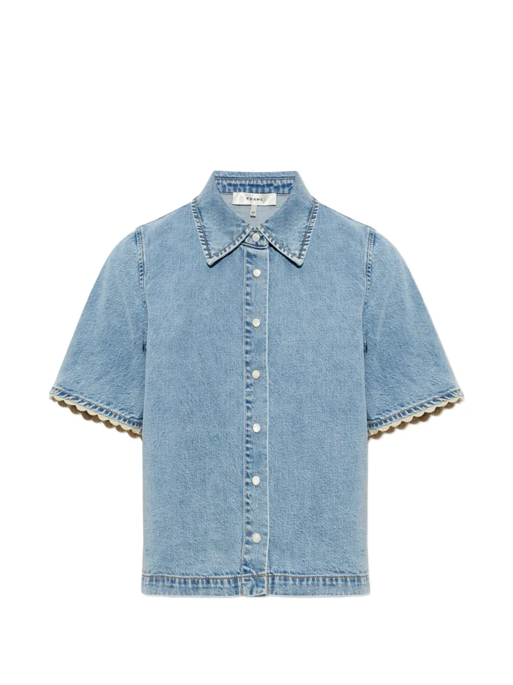 FRAME scallop-trim short-sleeve shirt