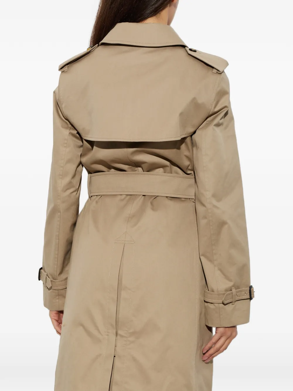 Burberry Trenchcoat met dubbele rij knopen en ceintuur Beige