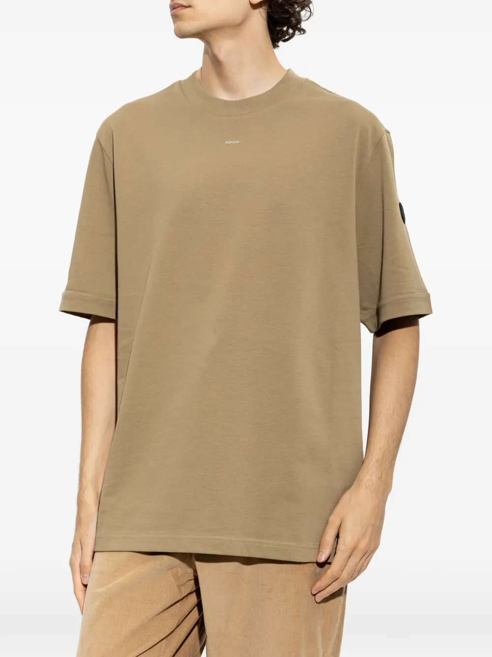 Moncler T-shirt met logopatch Beige
