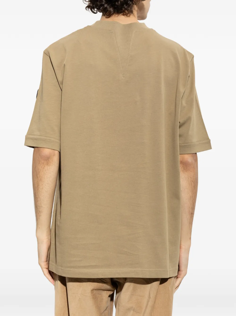 Moncler T-shirt met logopatch Beige