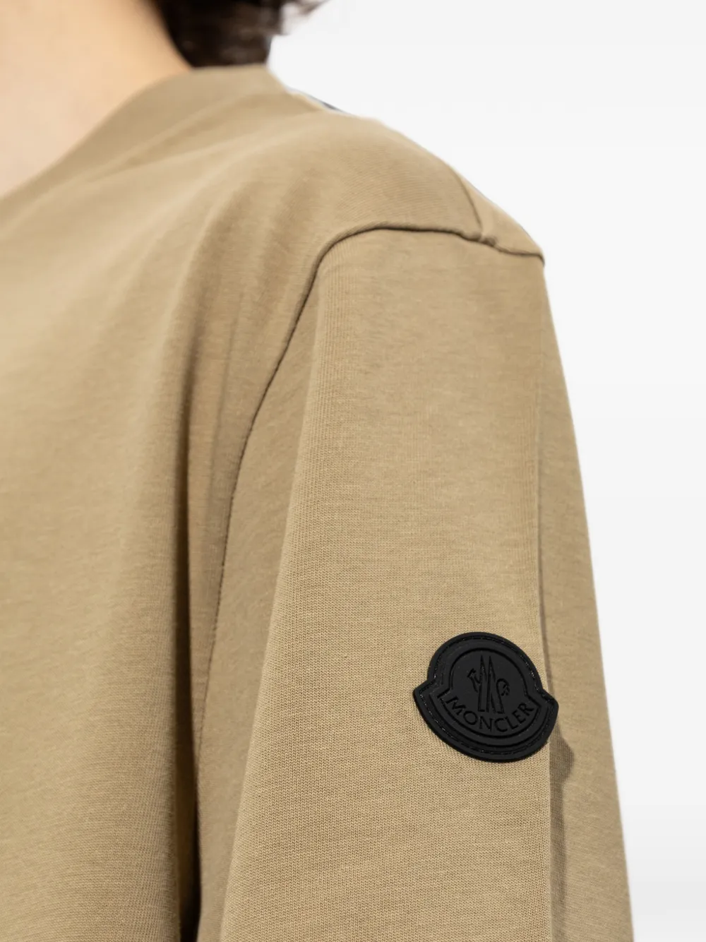 Moncler T-shirt met logopatch Beige