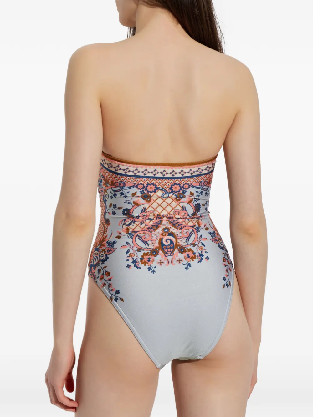 ZIMMERMANN Sundance badpak met paisley-print en uitgesneden details Beige