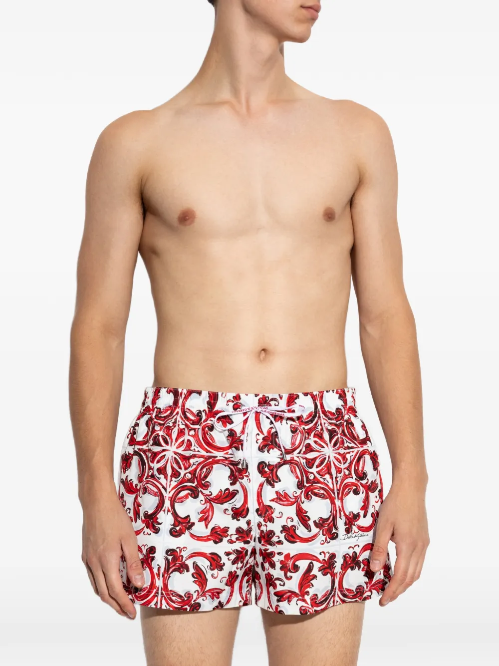 Dolce & Gabbana Majolica print swim shorts Rood