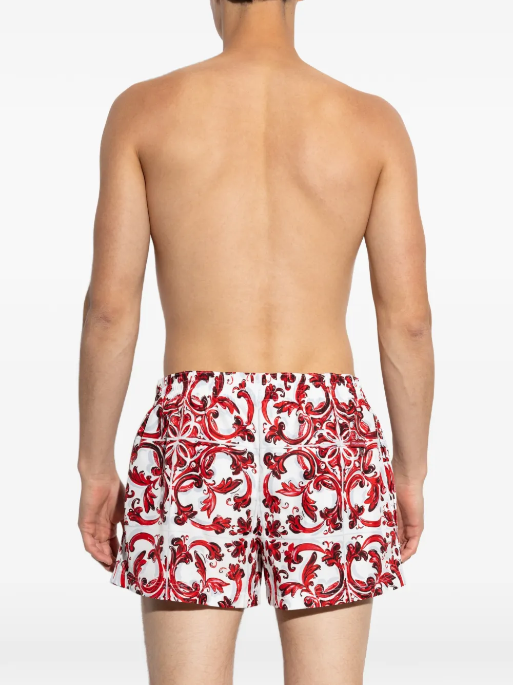 Dolce & Gabbana Majolica print swim shorts Rood