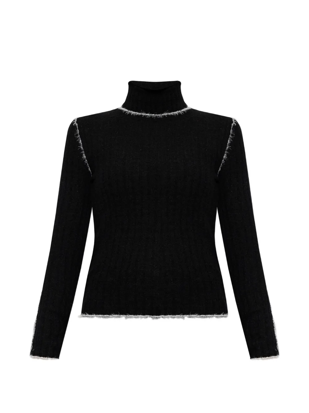 Moncler ribbed-knit contrast-stitch sweater - Noir Moncler ribbed-knit contrast-stitch sweater - Noir