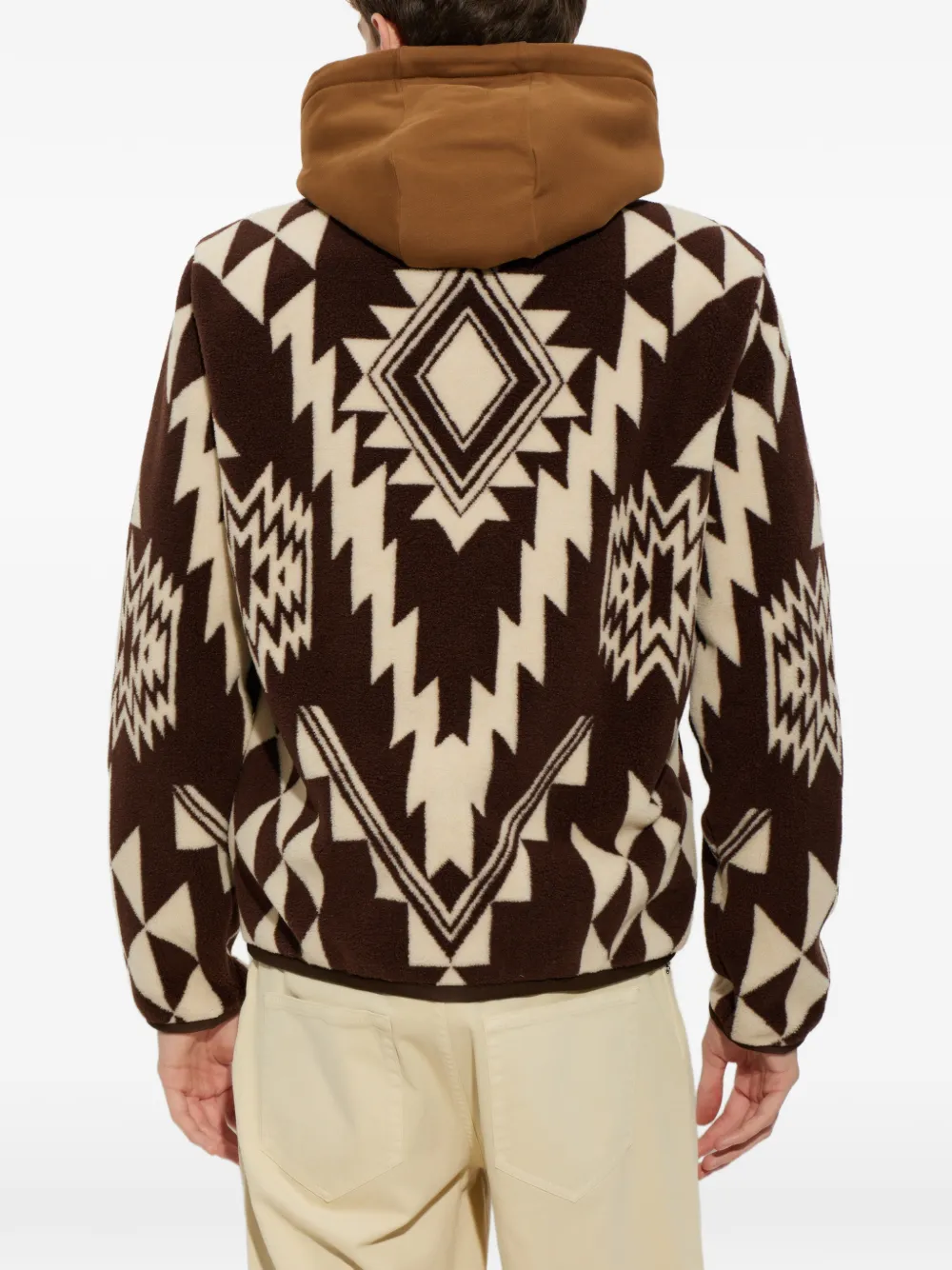 Moncler Gebreid fleece met jacquard en rits Bruin