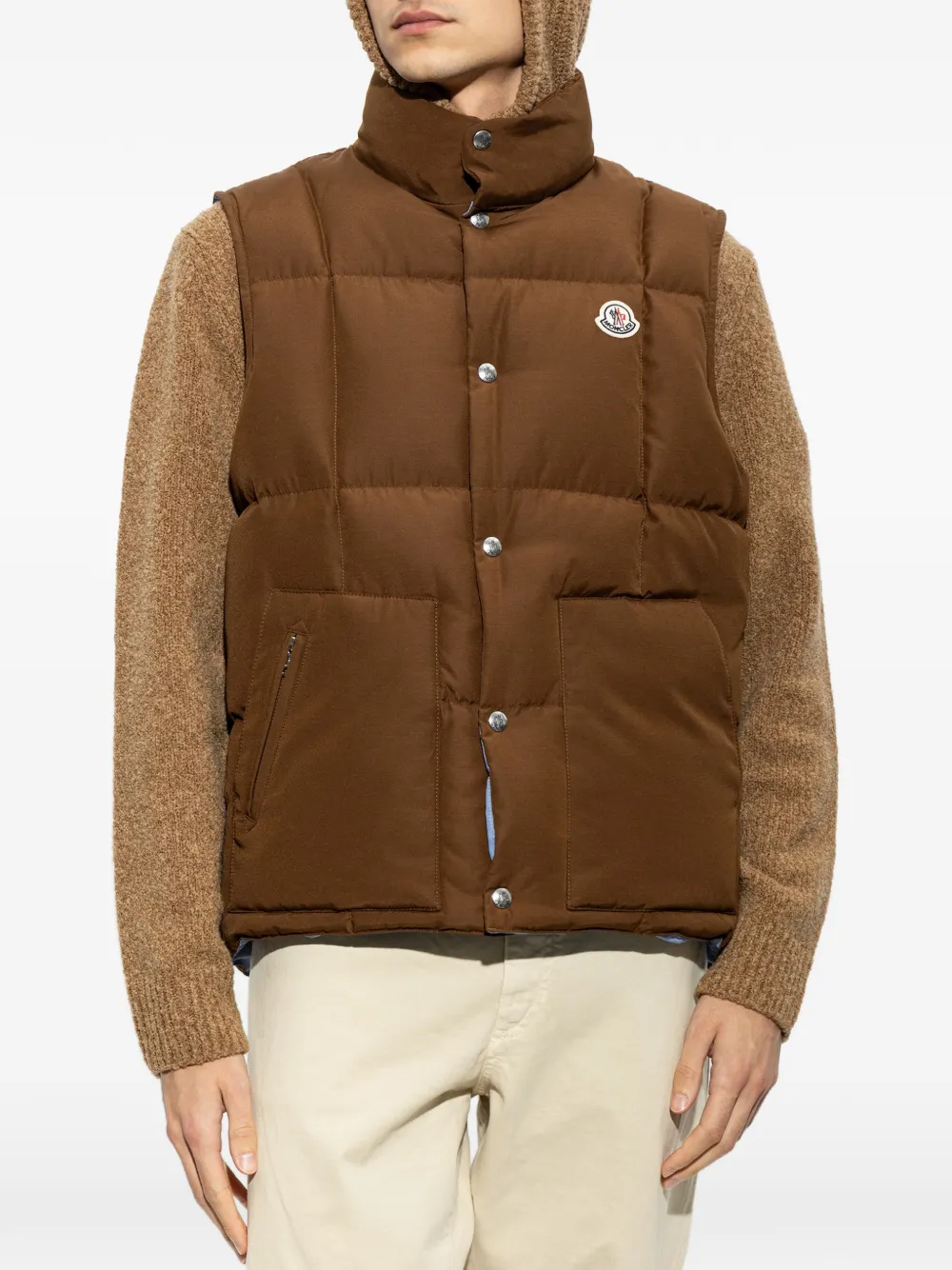Moncler Brumelune gewatteerde bodywarmer Bruin