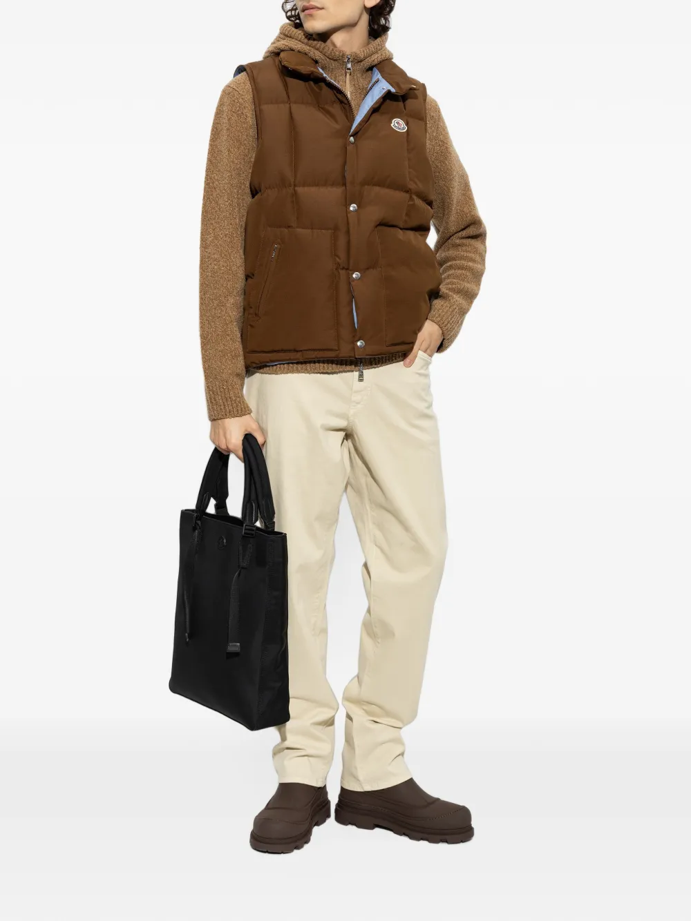 Moncler Brumelune gewatteerde bodywarmer Bruin