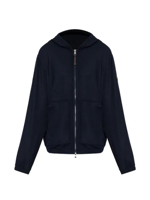 Moncler logo-patch zip-up hoodie