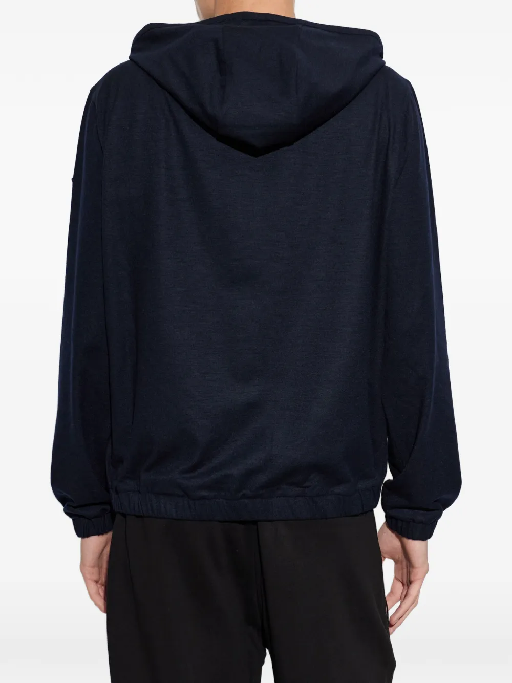 Moncler logo-patch zip-up hoodie Blauw