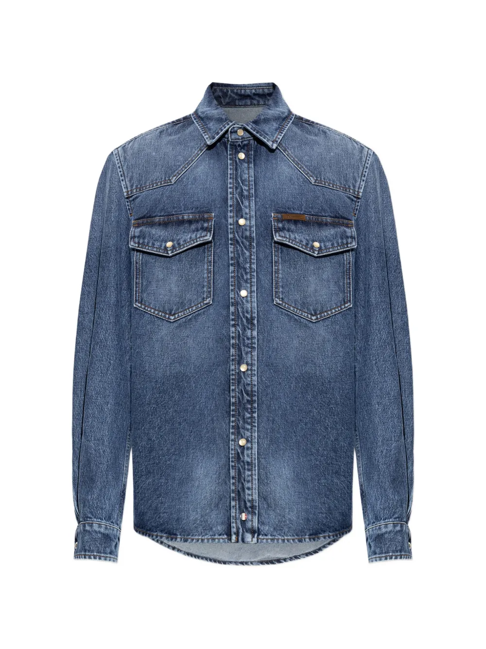 Moncler logo-patch denim shirt