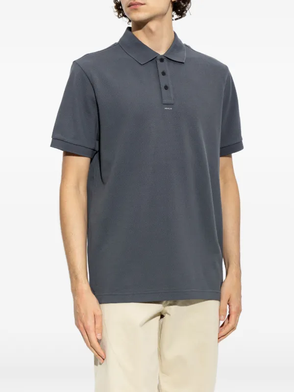 Moncler logo-print Polo Shirt | Grey | FARFETCH