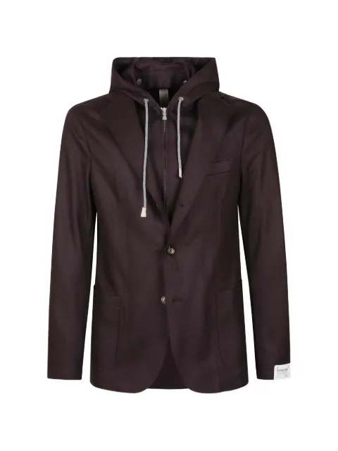 Eleventy detachable-hood notched-lapels jacket
