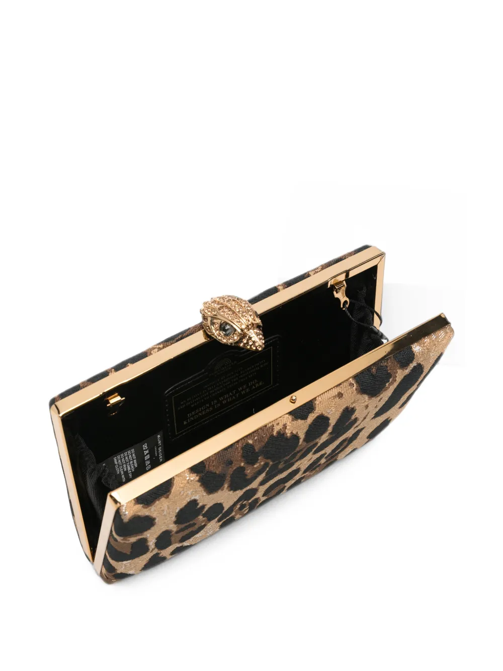 Kurt Geiger London Crystal Kensington clutch met luipaardprint Goud