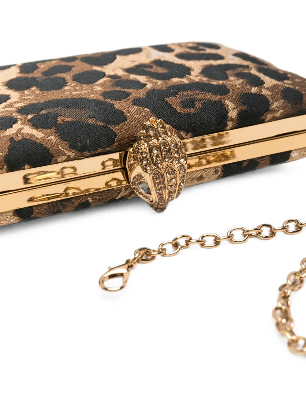 Kurt Geiger London Crystal Kensington clutch met luipaardprint Goud